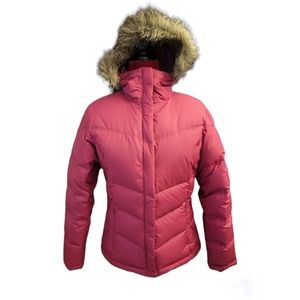 Columbia puffer down filled jacket with removable fur trim